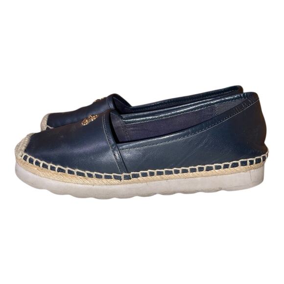 Coach Rhodelle Espadrilles Women's Size 6 Black Flats Slip On Shoes Leather - Picture 4 of 5